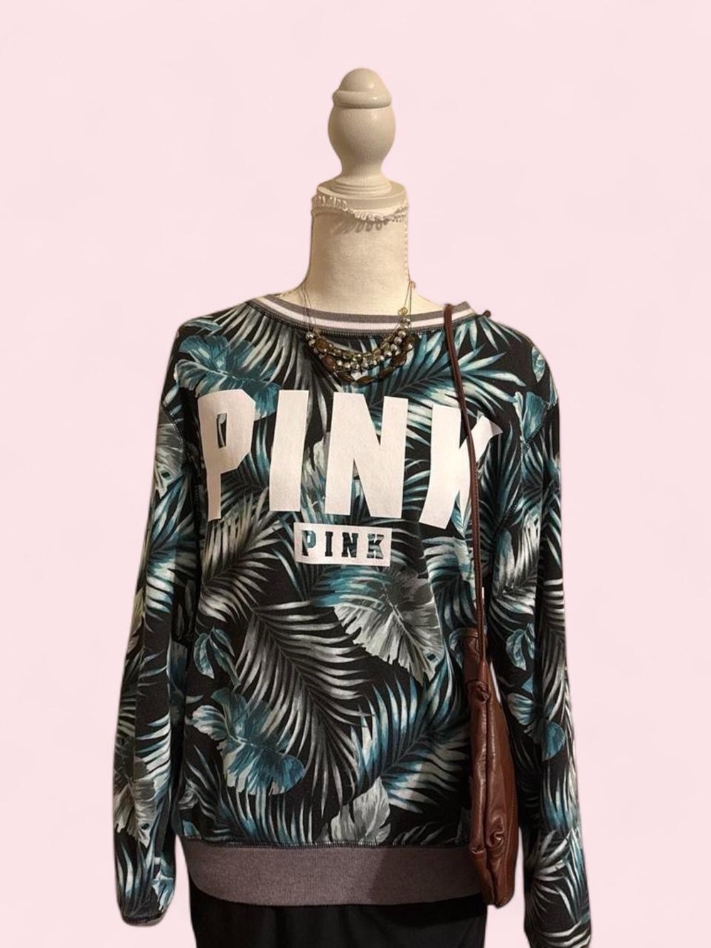 Limited Edition VS Pink Tropical Print Crewneck